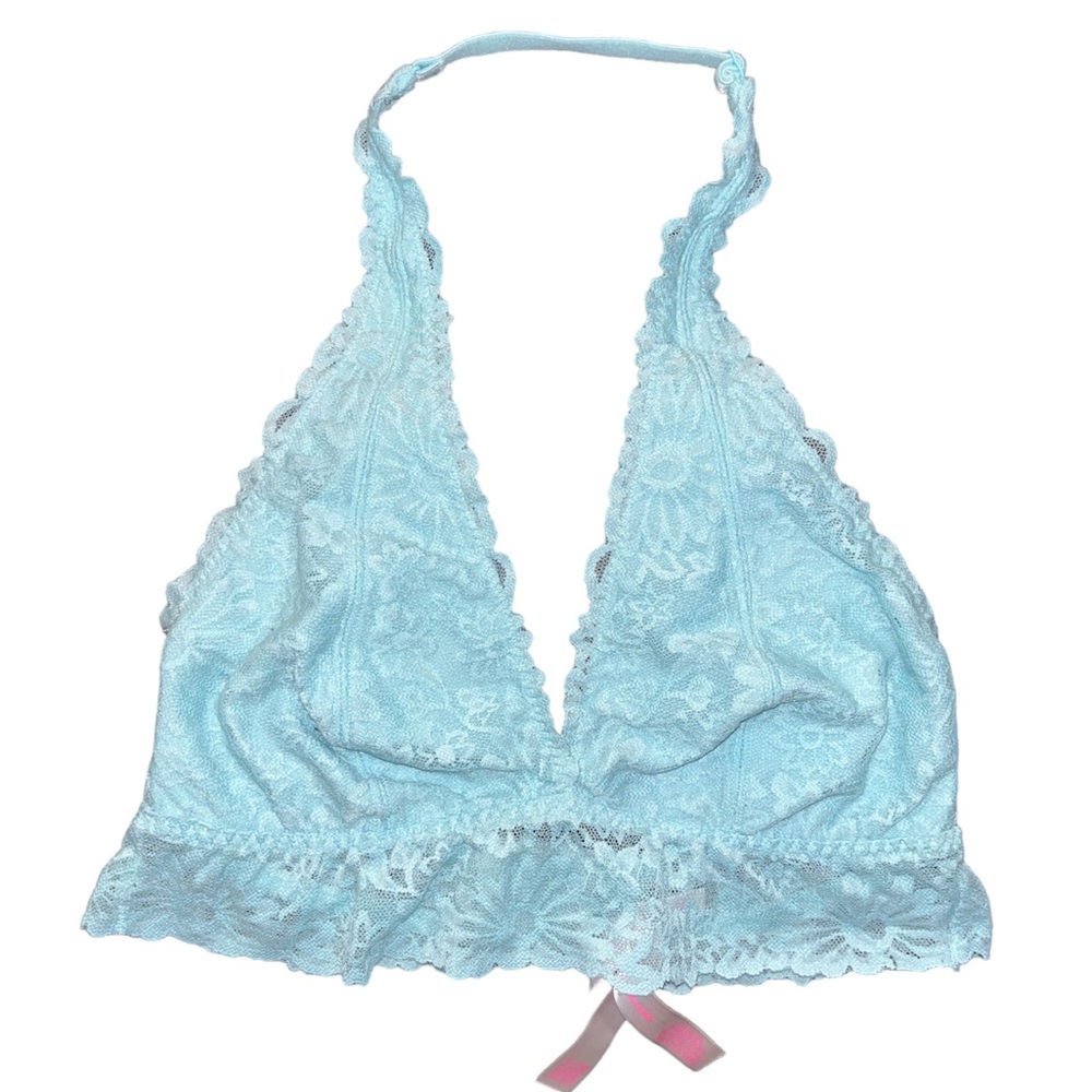 Pink Victoria Secret lace bralette size small in icy/baby blue